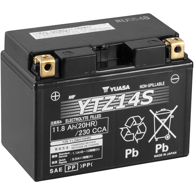 BATERÍA YUASA YTZ14-S PRECARGADA para moto