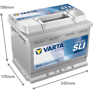 Batería Varta Dynamic SLI D15, 63Ah