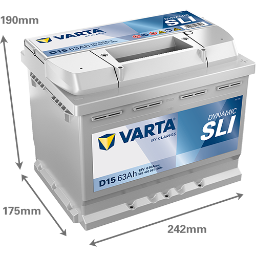 Batería VARTA Dynamic SLI D15 63Ah