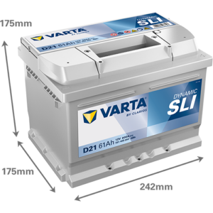 Batería Varta Dynamic SLI D21, 61Ah
