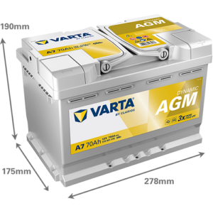Batería VARTA Dynamic AGM A7, 70Ah