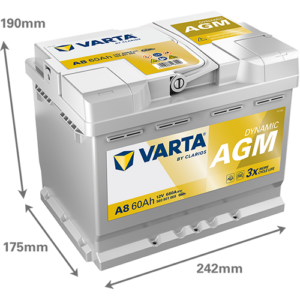 Batería VARTA Dynamic AGM A8, 60 Ah