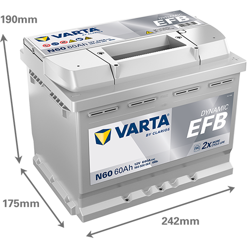 N60 VARTA EFB batería para coche con el sistema start-stop