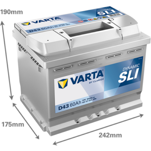 Batería VARTA Dynamic SLI D43, 61Ah