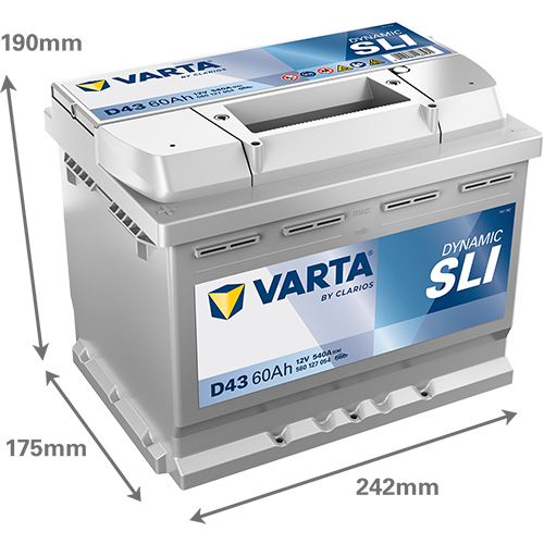 Batería VARTA Dynamic SLI D43 61Ah para coche