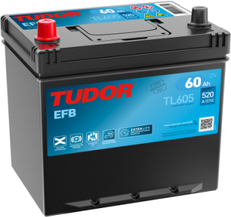 Batería TUDOR EFB TL605, 60Ah, 520A